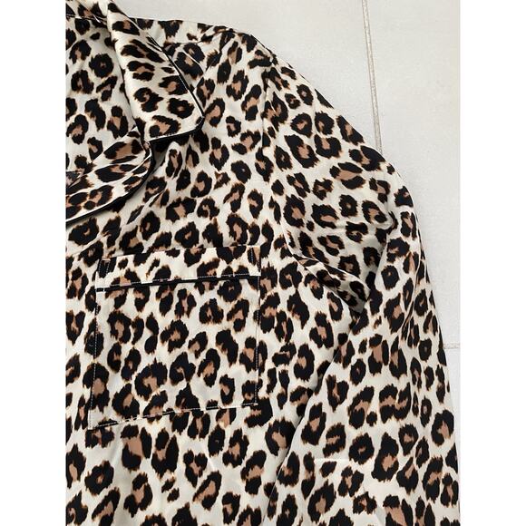 Ann Taylor Loft Sleepwear Pajamas Animal Print Loungewear Brown - Picture 4 of 11